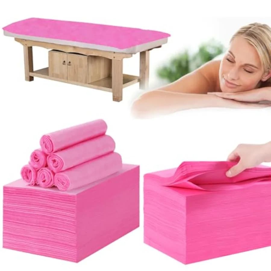 Lenzuola Monouso per Lettino da Massaggio 31" x 71" Impermeabili in Tessuto Non Tessuto Morbido per SPA