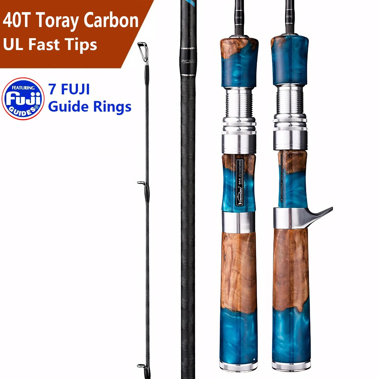 Canna da pesca UL 40T in fibra di carbonio, canna da richiamo ultraleggera, anello di guida FUJI, canna da Spinning, trota, basso, strumento per canna da pesca alla carpa