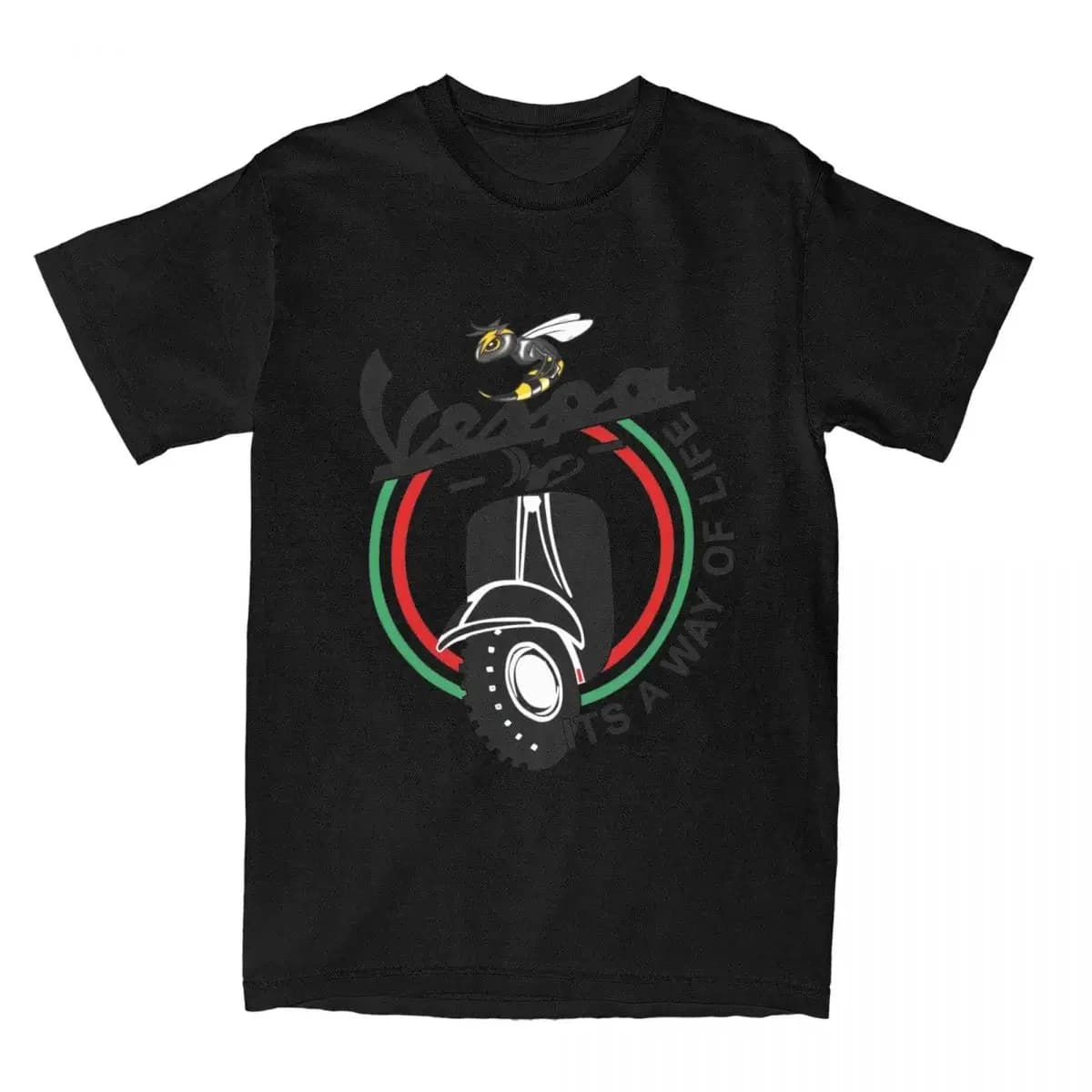 Estate cotone O 4XL 5XL Top Tees V-Vespas moto Logo Harajuku a maniche corte nuovo arrivo girocollo colletto Y2K Retro Tshirt