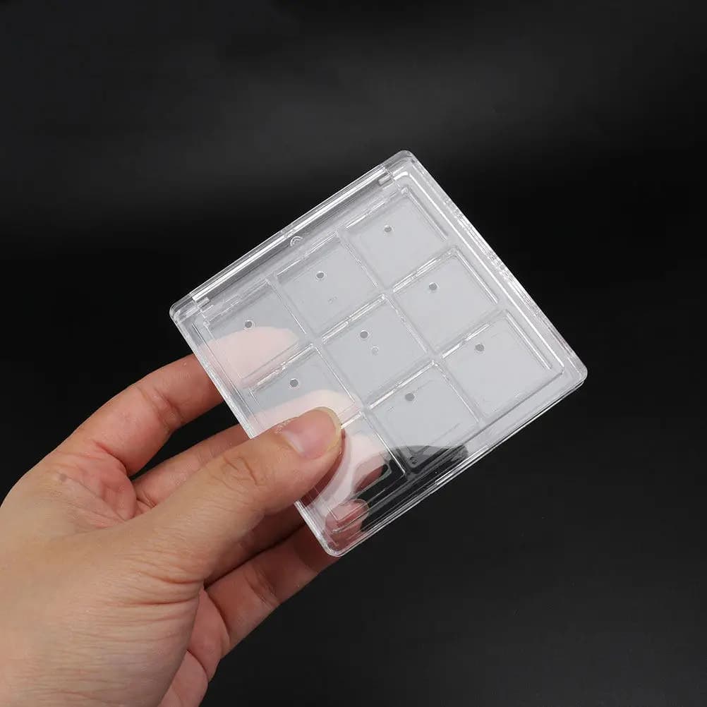 Set di 3 Contenitori per Ombretti, Palette Vuote Multi-Scomparto, Organizzatore Compatto per Trucco Fai-da-Te, per Fard e Rossetti