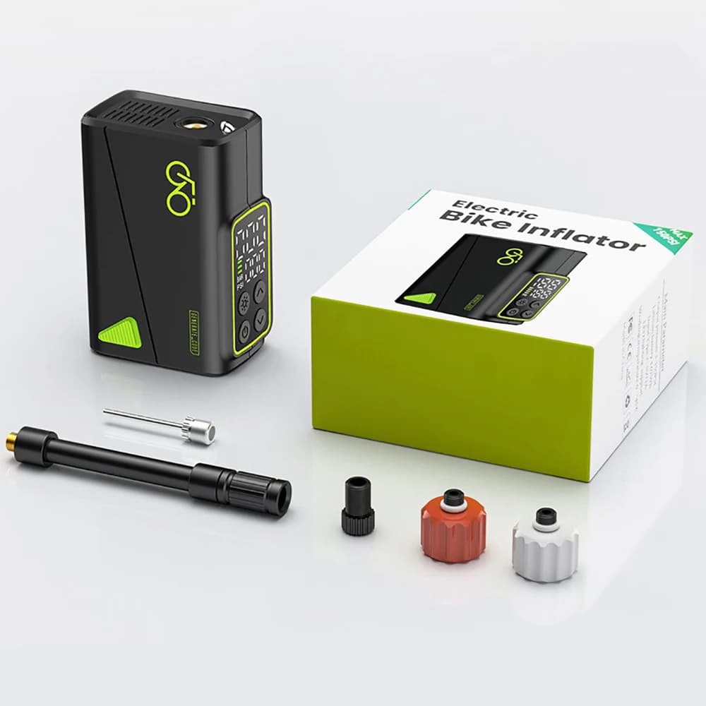 Mini pompa elettrica 150PSI con batteria da 1100mAh, ricarica rapida per bici, gonfiatore per pneumatici senza fili ricaricabile con schermo, 20 minuti di autonomia.