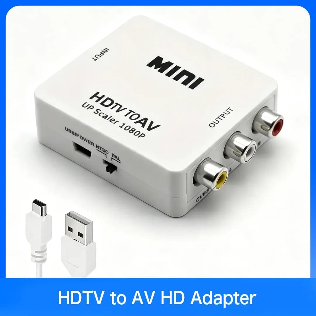 HDMI-compatible to AV Converter Mini Box RCA AV CVBS L/R Video Composite Scaler Adapter for PC HDTV Projector