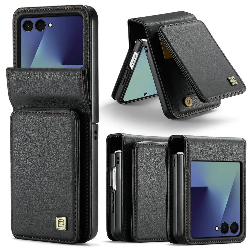 Z Flip8 5g Luxury Case For Samsung Galaxy Z Flip 7 Fe Rfid Leather Card Back Cover For Galaxy Z Flip 6 5 Funda