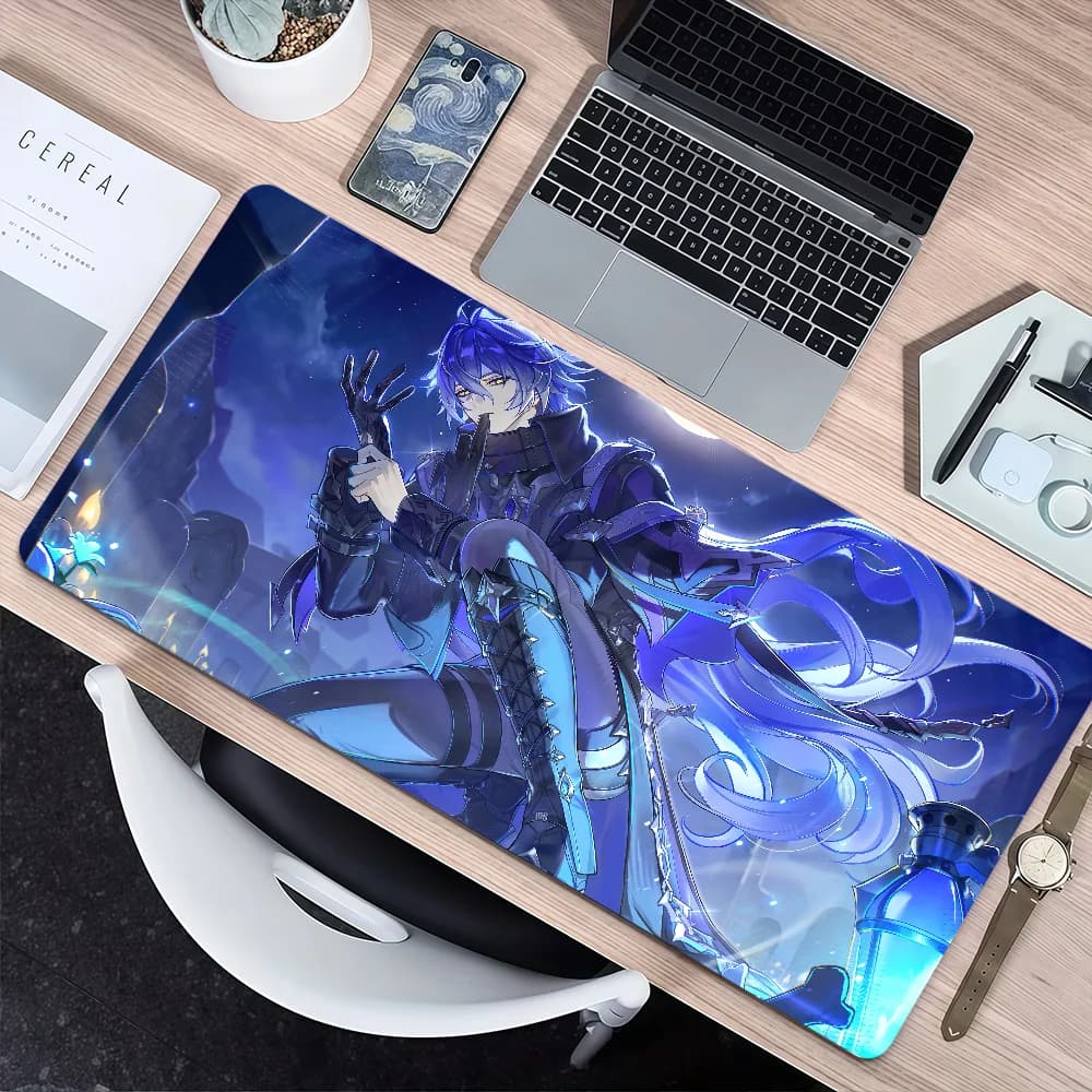 Genshin Flins Tappetino per mouse Cool Impact Tappetino per mouse ispessito antiscivolo Grande cuscino da gioco Lockedge per scrittura Studente da ufficio