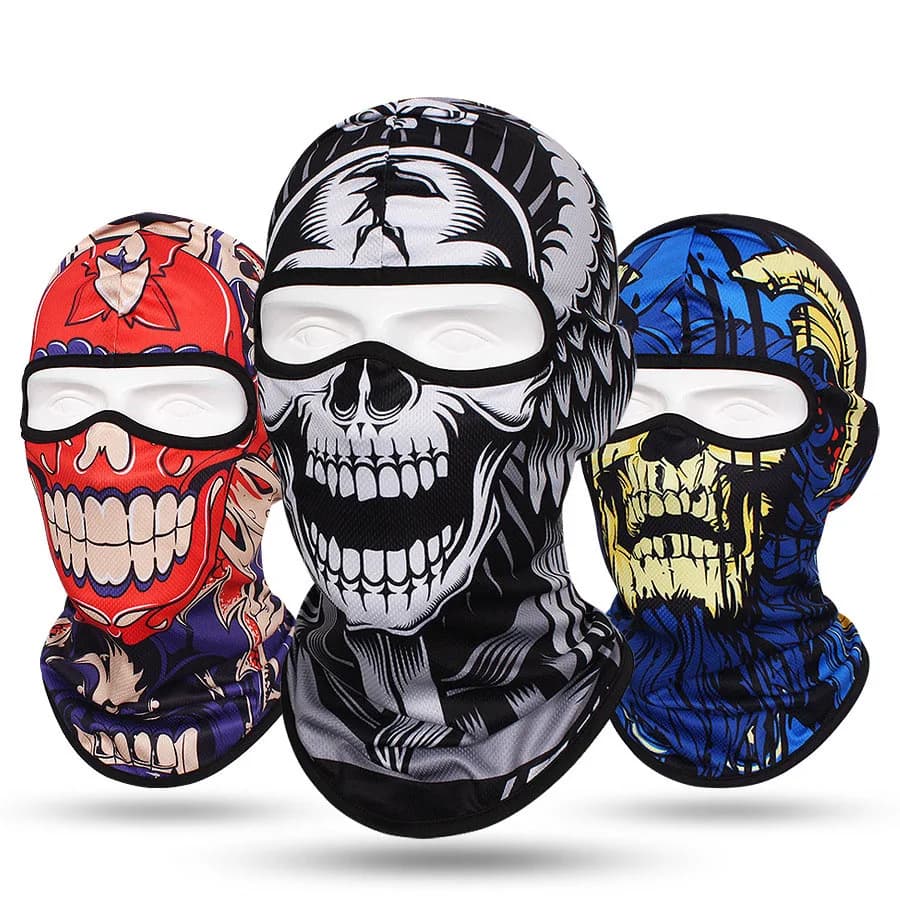 Motorcycle Balaclava Skull Full Face Mask Men Moto Breathable Headwear Quick Drying Neck Gaiter Riding Scarf Fishing Masks