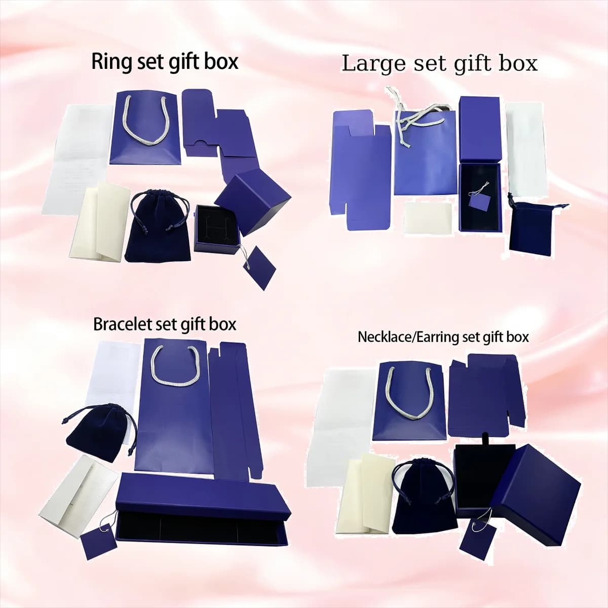 Set di Scatole Regalo per Gioielli di Lusso in Viola, Disponibile in Vari Stili. Ideale per Confezionamento e Regali di Gioielli.