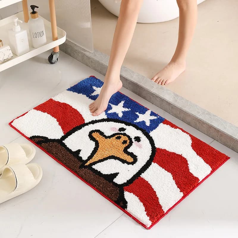 40x60cm Cartoon Animal Eagle tappeto floccato peluche morbido bagno tappetino assorbente decorazioni per la casa Cute Room Doorway Carpet