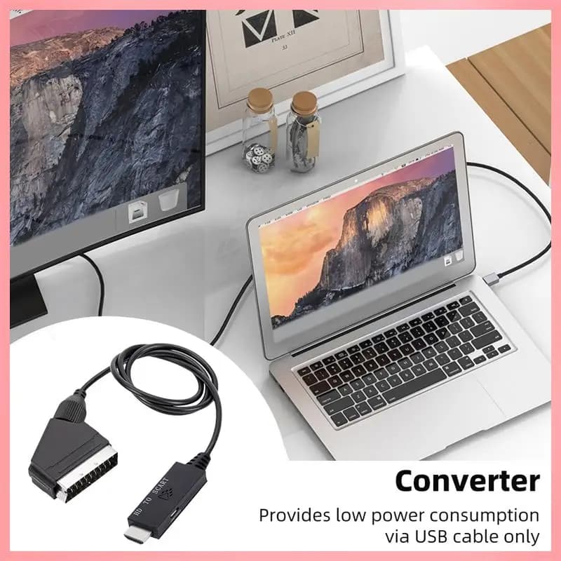 Cavo adattatore Y23A Basso consumo energetico con cavo di alimentazione USB -Compatibile con l'adattatore audio video Scart Plug And Play Facile da usare