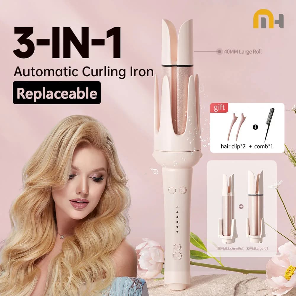 32MM Automatic hair curler Automatic rotating ceramic roller for hair 40mm Big waver Iron curler professional wand curler Valentine's Day gift curler