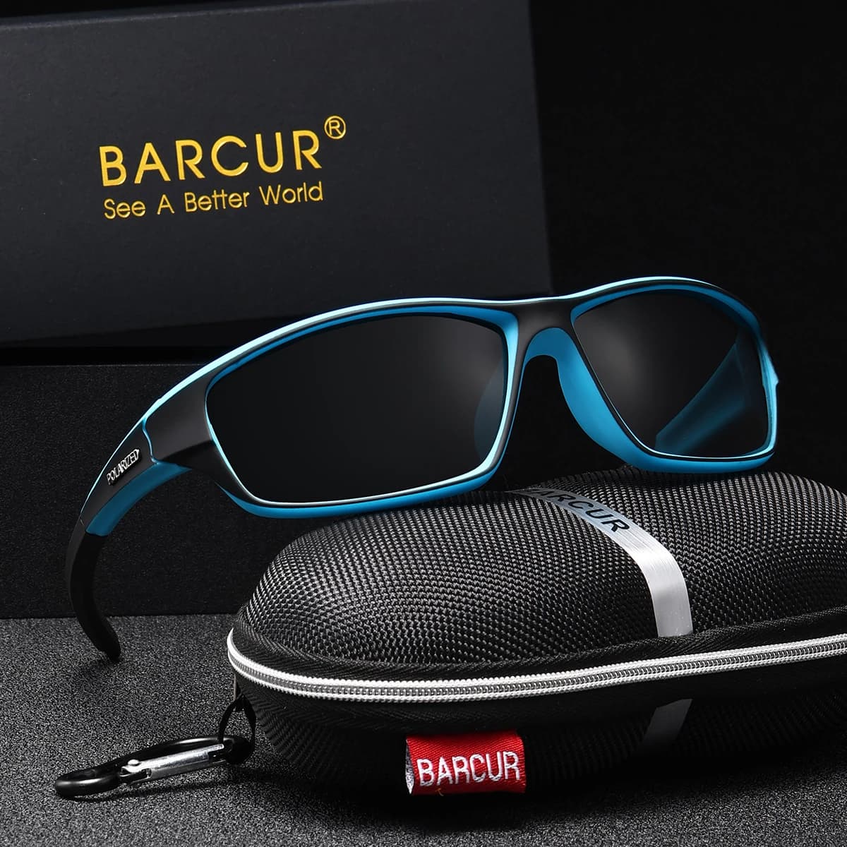BARCUR Occhiali da sole stile equitazione leggeri e alla moda con protezione UV, perfetti per escursioni, pesca e regali
