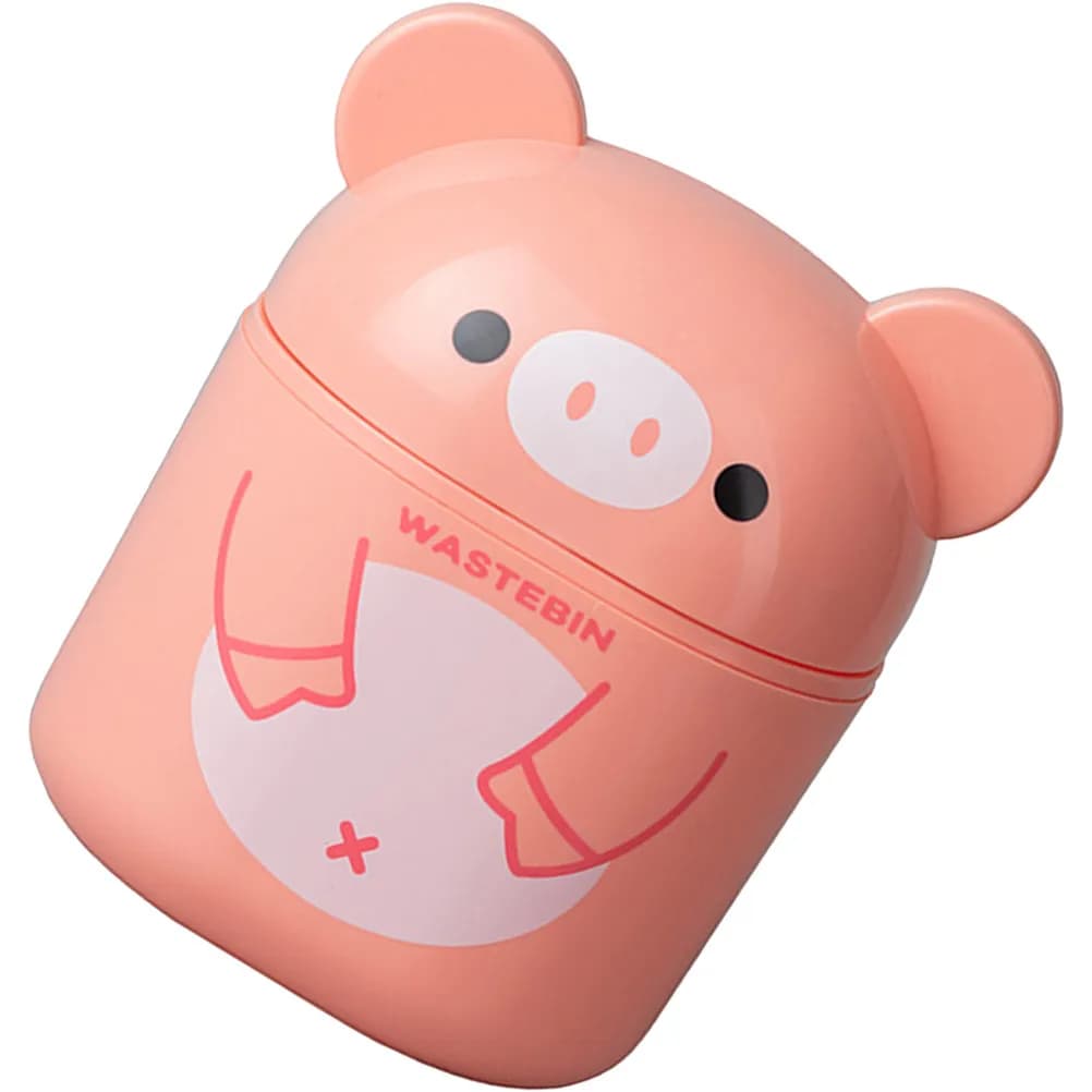 Mini Cestino da Scrivania in Plastica con Coperchio, Contenitore per Rifiuti per Ufficio, Comodino, Camera da Letto, Camper, Design Fresco, Resistente agli Odori