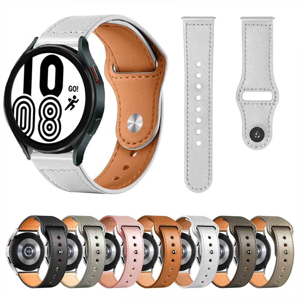 Cinturino in pelle per Samsung Galaxy watch 6/5/pro/4/Classic/Active 2 20mm 22mm braccialetto Huawei GT 2/Amazfit GTS/GTR 4/3/2 mini Band