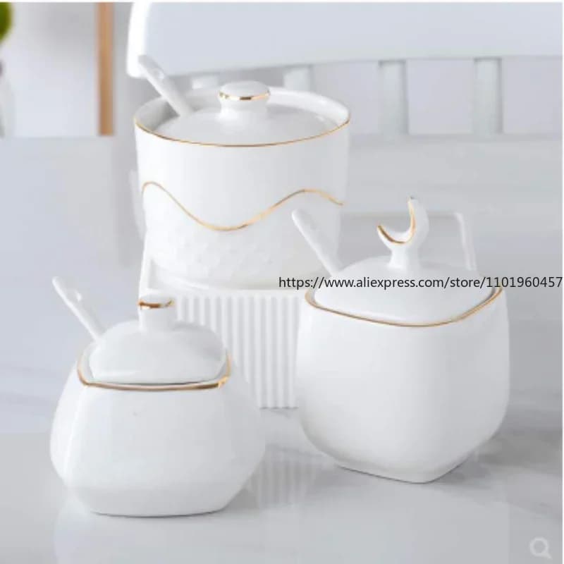 Porta fazzoletti per hotel Bianco Phnom Penh Pentola per condimenti Ceramica Barattolo di spezie Scatola per condimenti Set Combinazione di olio Aceto Pentola Zuccheriera