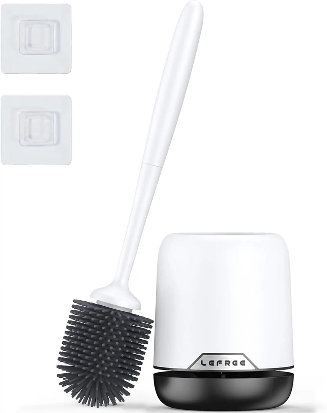 Set Spazzola per WC in Silicone con Supporto, Ventilato, da Terra e da Parete, Senza Foratura