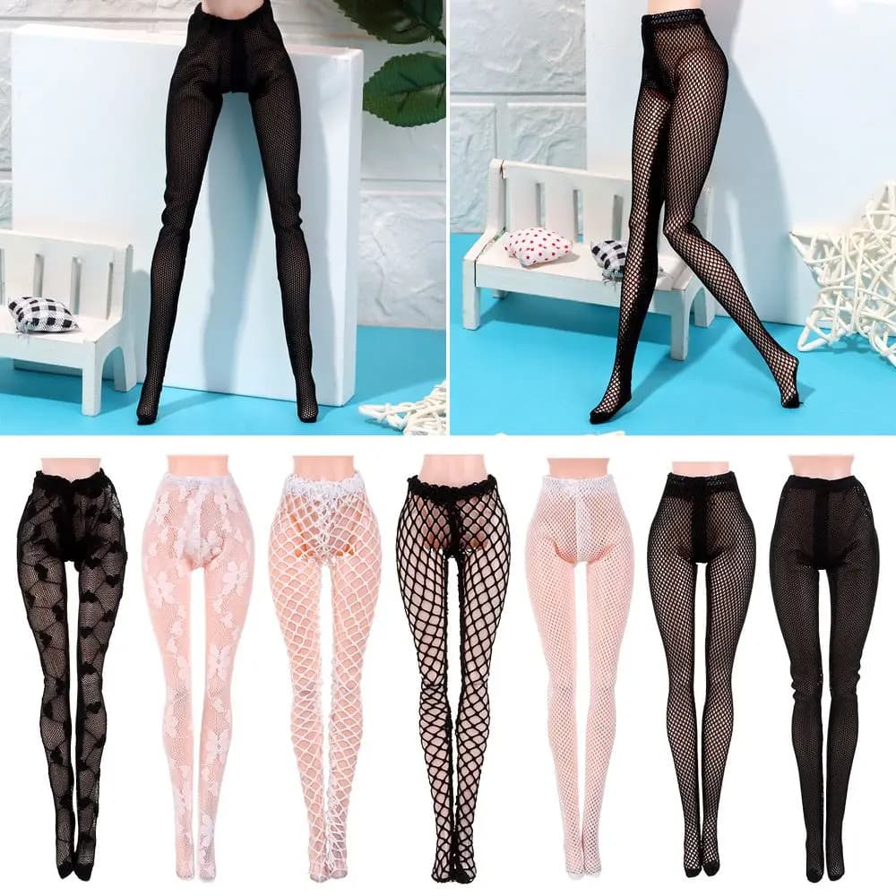 Abiti 1/6 Accessori per bambole Collant in miniatura Giocattoli Collant Leggings elastici Mini collant a rete Calze di seta per bambole