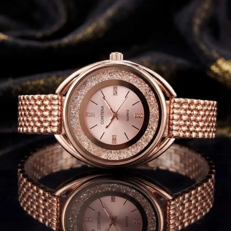 Orologio da Polso da Donna di Lusso con Strass in Acciaio, Orologio al Quarzo Elegante alla Moda per Donna, Orologio da Donna di Carattere, Regalo, Reloj