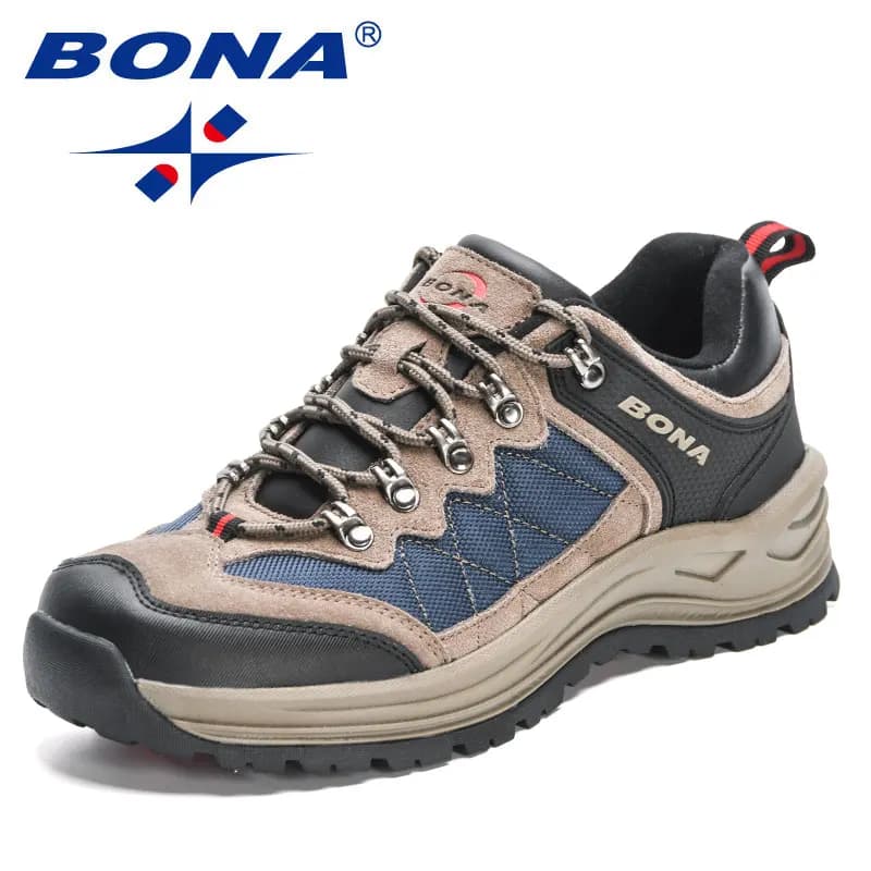 BONA 2023 new designer Trekking shoes Trekking Sneakers men shoes Trekking Walking Mansculino fishing camping shoes Jogging