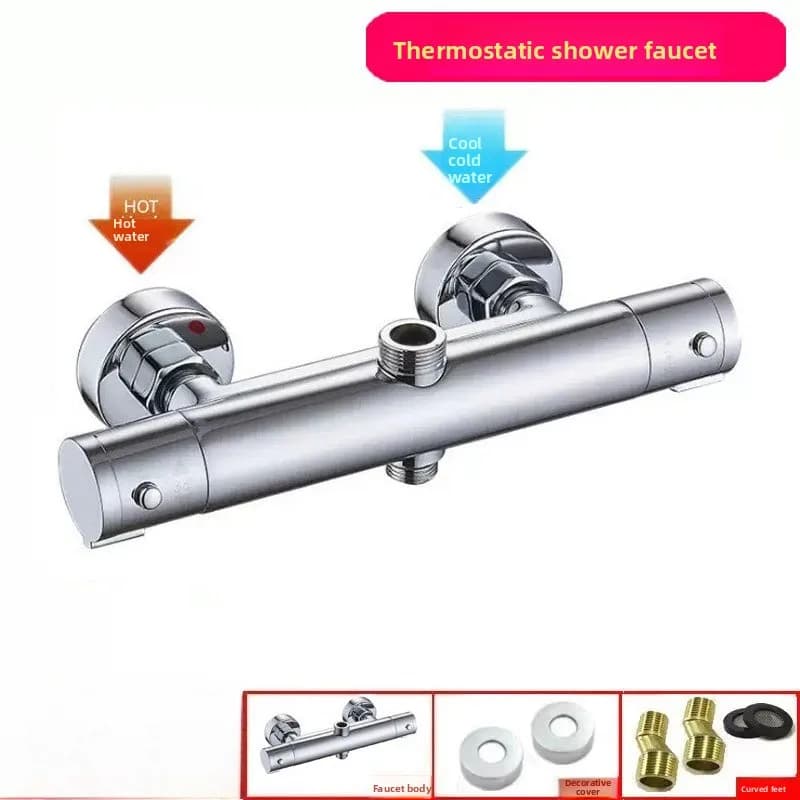 Smart Thermostatic Shower Mixing Valve, Concealed Hot Cold Temperature Control Tap for Solar Water Heater Bathroom