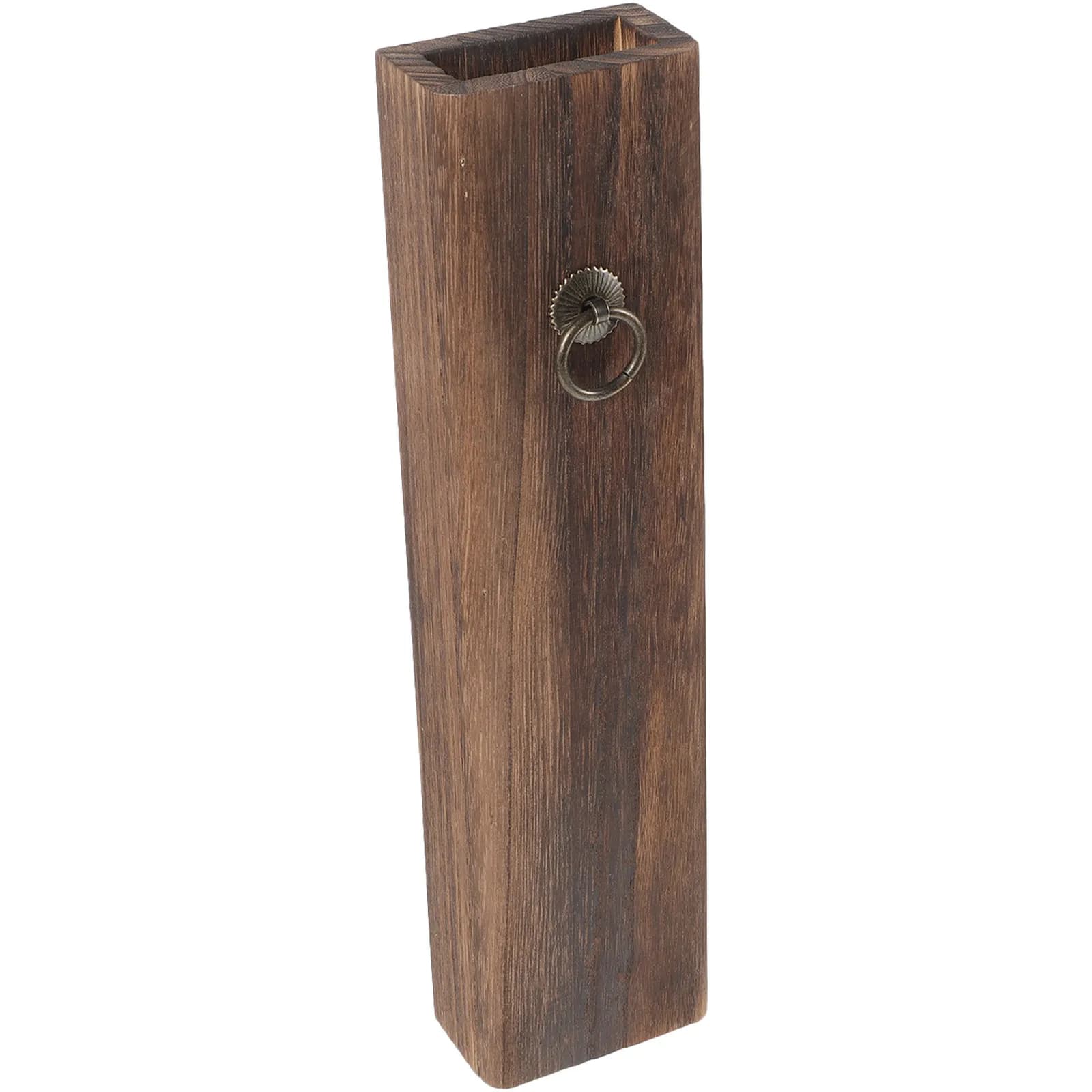 Wooden wall planter with vase design for artificial or fresh flowers, wall plant holder, natural wood house decoration