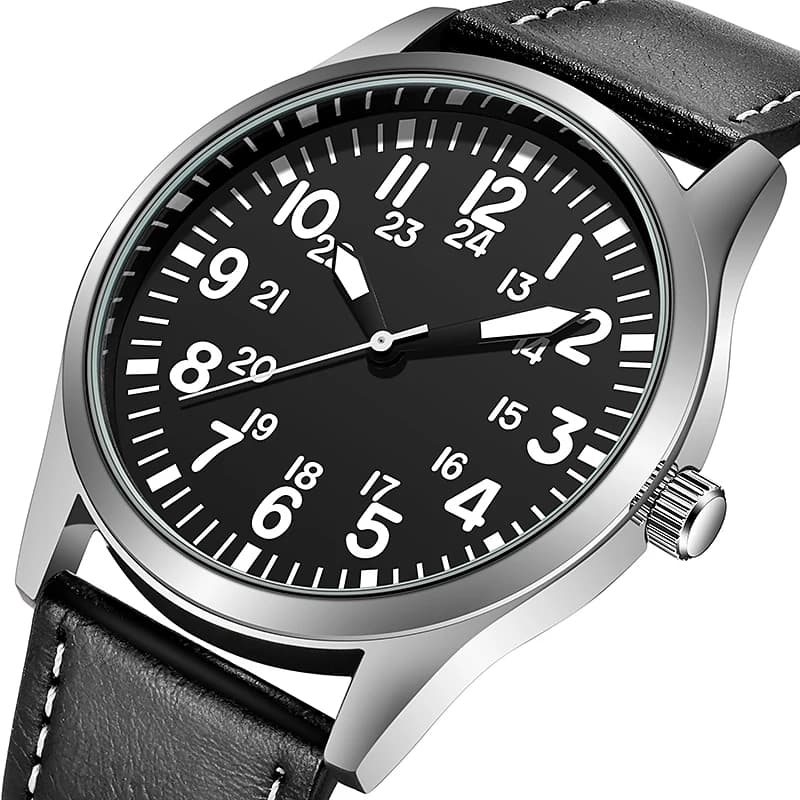Orologi da uomo Pagani Design ispirati all'aviazione, collezione Pilot 42mm, movimento giapponese di facile lettura, display 24 ore.
