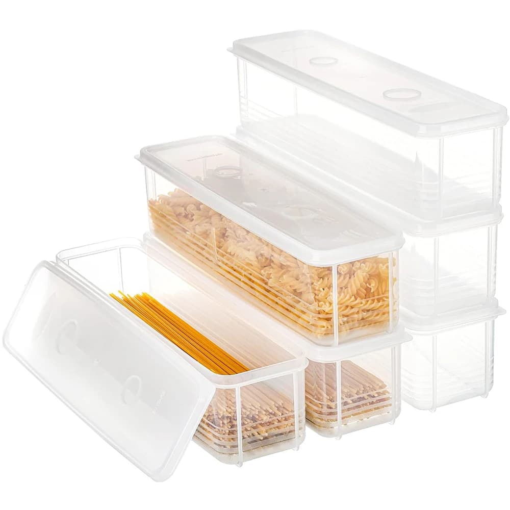 Pasta Storage Containers with Lid, Airtight Spaghetti Noodle Holder Rectangular Chopstick Storage Box Sealed Noodle Canisters