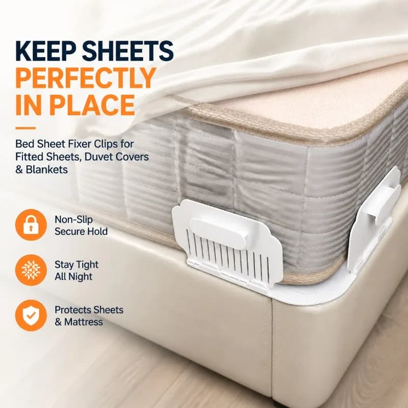 Invisible Needle Free Sheet Fastener Anti Slip Quilt Clip Hidden Buckle Holder Prevent Running Bed Sheet Duvet Cover Corner