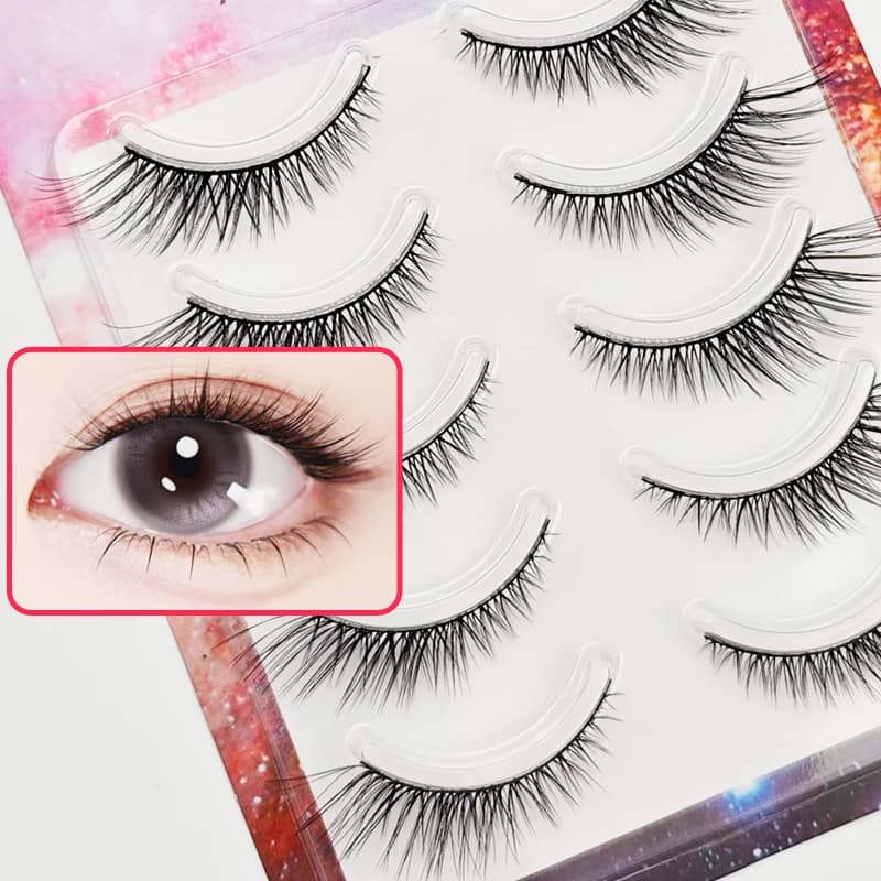 Long-sleeved Natural Fox Style Xuanfeiwu, Full-Sleeking Eyelashes, Front Courts and Ends Behind, Enhance Eyes Appearance, Rigid Stem, Densi, Fake Eyelashes, Cosplay, Halloween