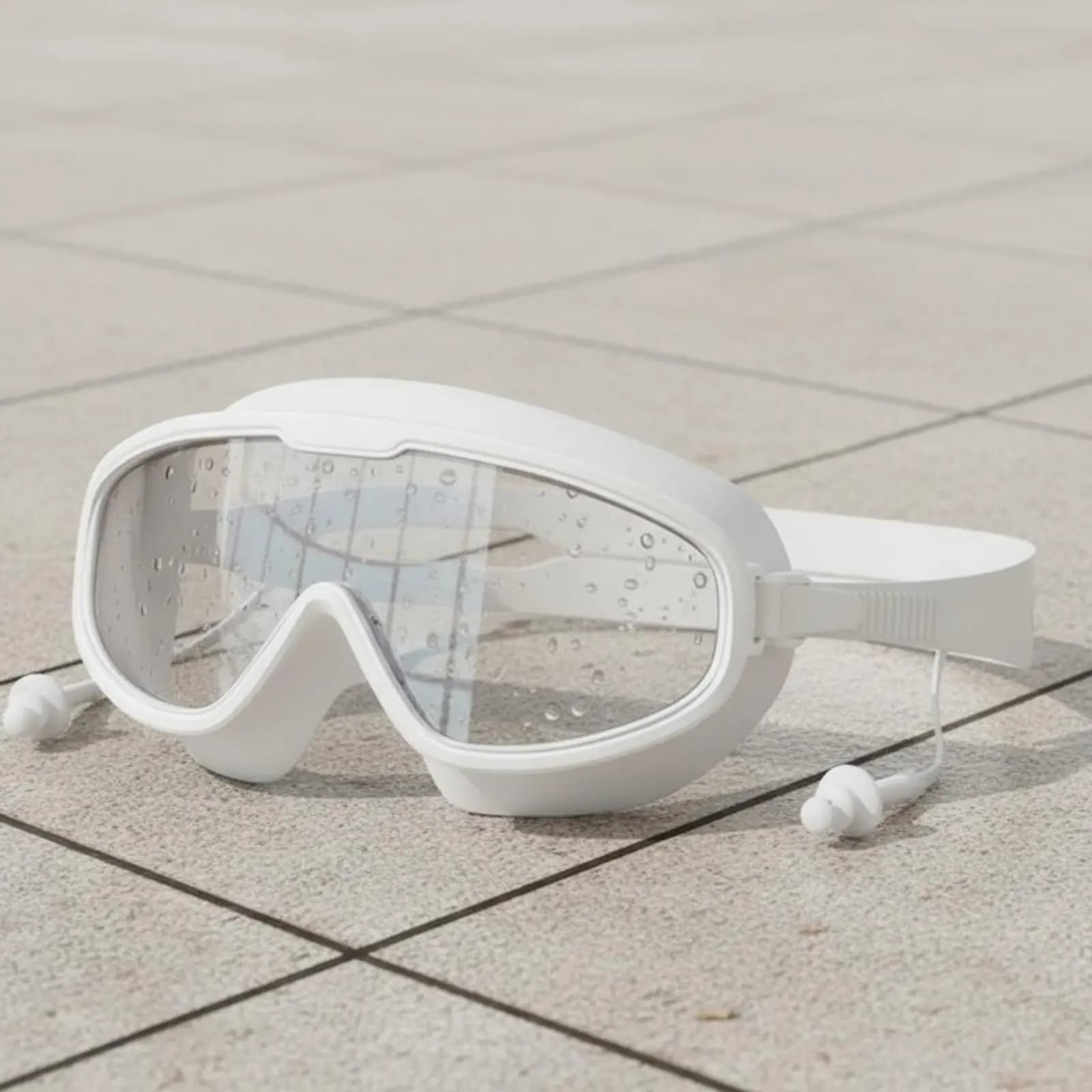 Occhialini da Nuoto con Montatura Grande, Anti-Perdita, per Tutti i Generi, Occhiali Subacquei con Cinturino Regolabile per Piscina