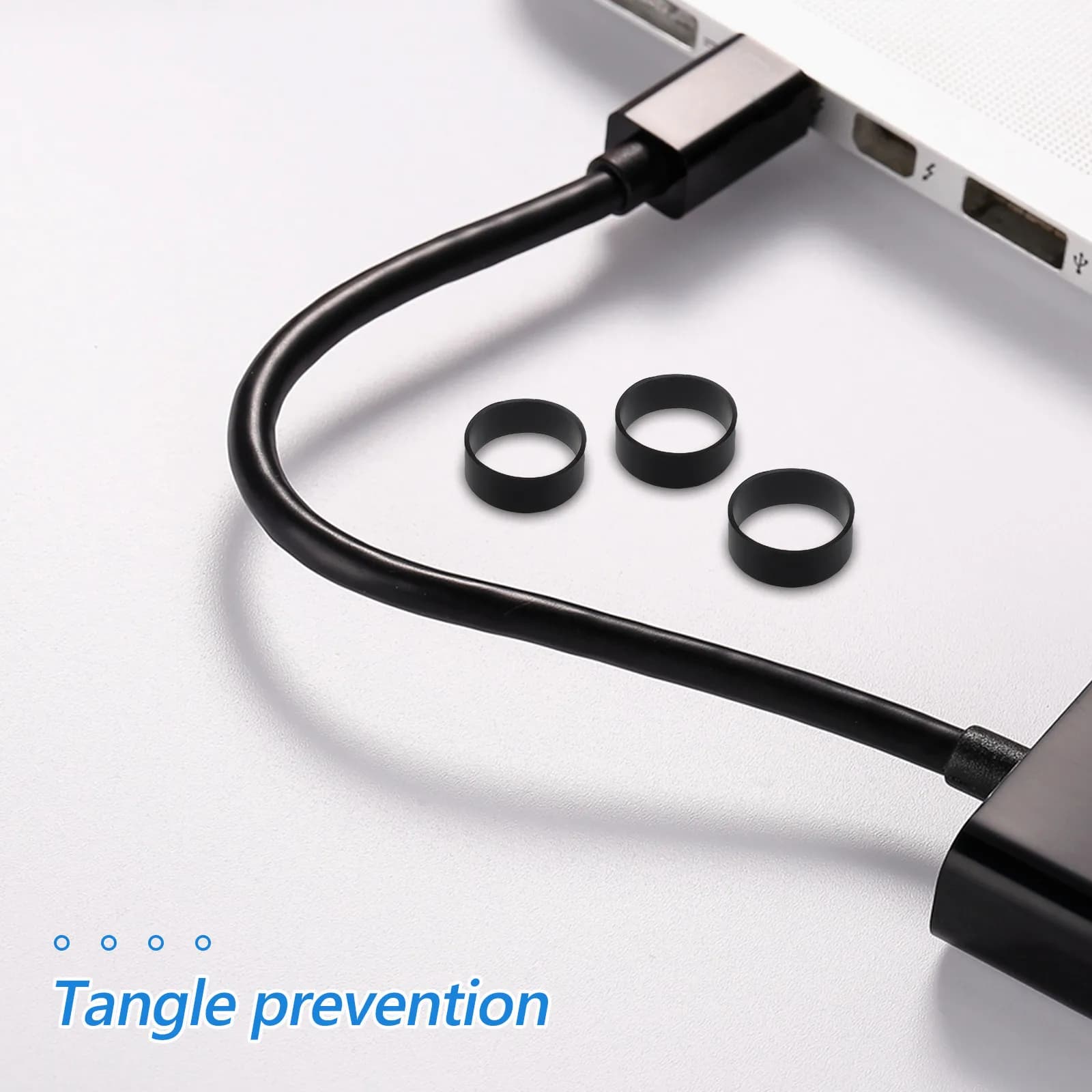 500 fascette in silicone lisce, flessibili e riutilizzabili per cavi di alimentazione, cavi dati e gestione cavi desktop