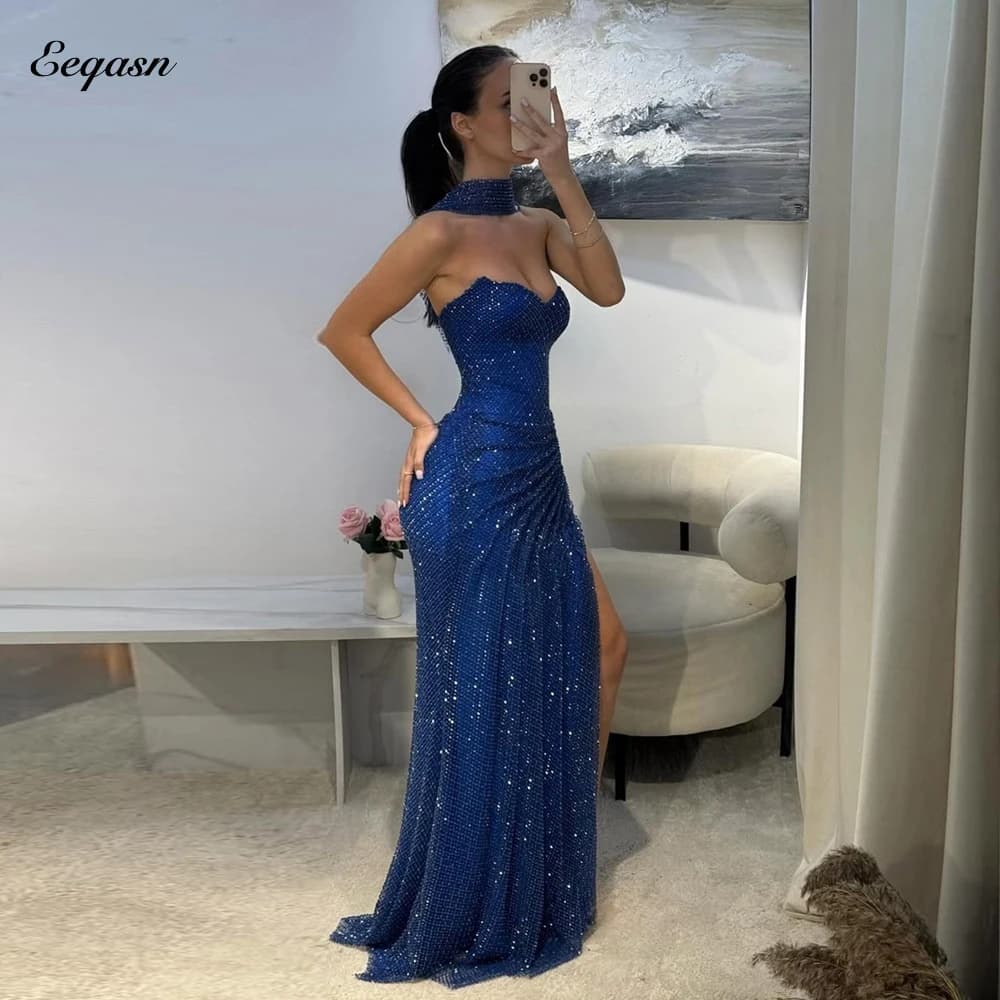 Abiti da sera sexy da donna Sweetheart Sirena Abiti da sera Corsetto sul retro Abiti da cerimonia su misura Spacco alto laterale personalizzato