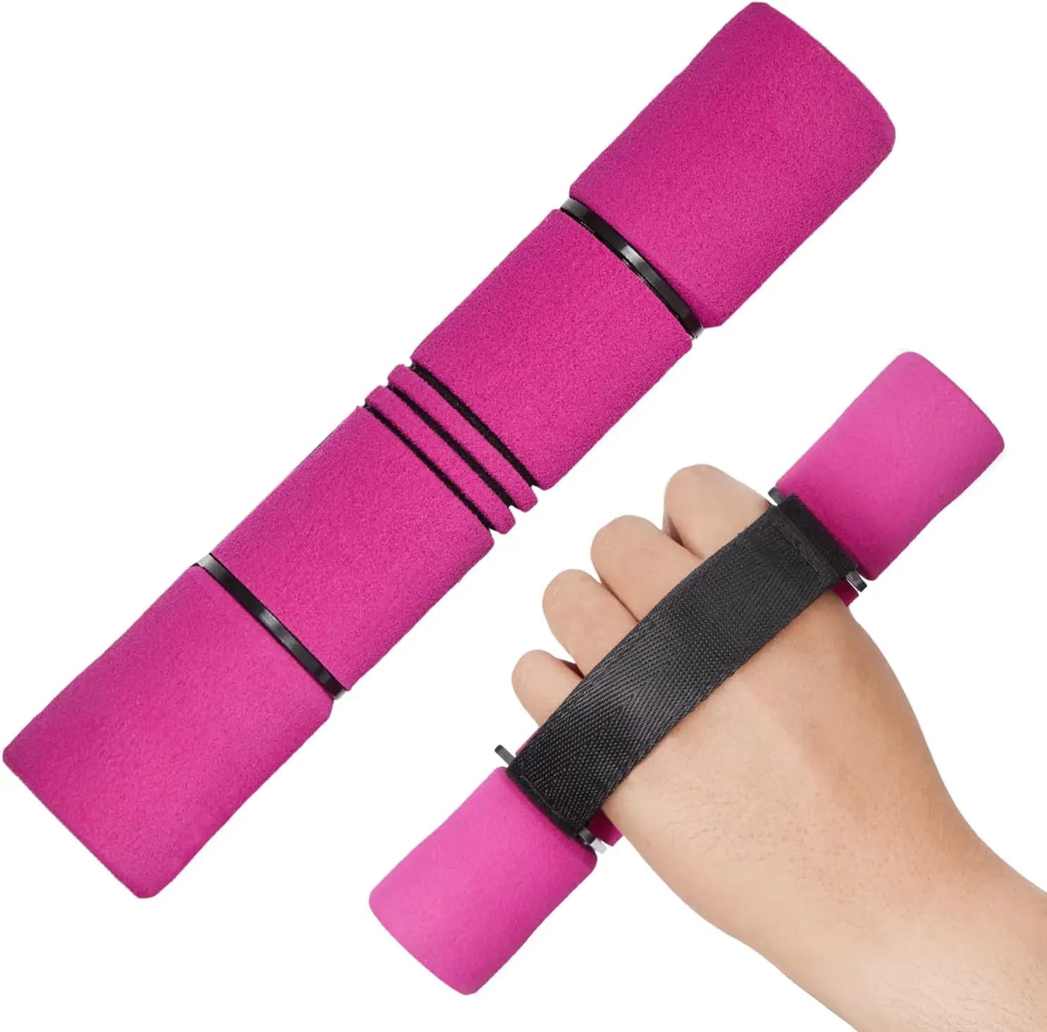 Set di manubri regolabili per esercizi di camminata e viaggio da donna, con cinghie, rivestimento in schiuma, codifica a colori (2-4 libbre)