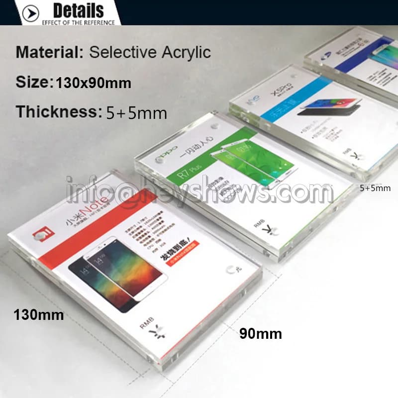 10 Pezzi Espositori in Acrilico per Etichette Prezzi, per Telefoni Cellulari, Fotocamere, Tablet, Stand di Sicurezza per Negozi al Dettaglio