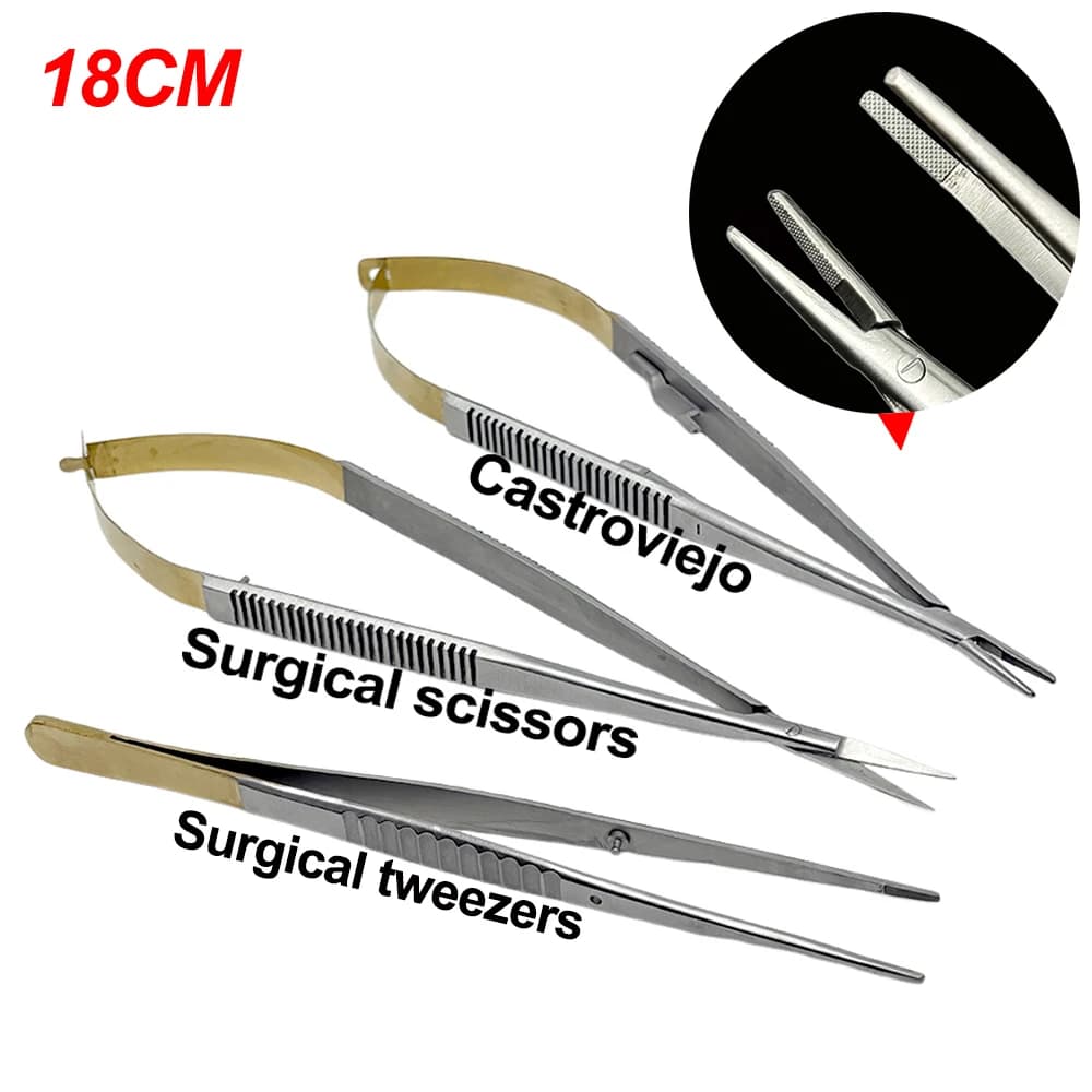 Dentale Castroviejo Porta Ago Forbici Chirurgiche Impianto Ortodontico Tenendo Pinze Pinzette 18Cm Impianto Pinza Dentista Strumenti
