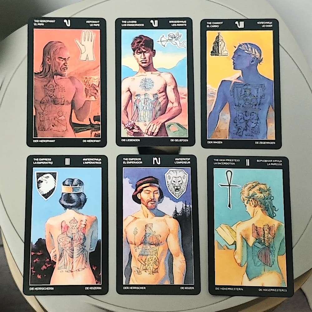 Mazzo di tarocchi tatuati 10,3 * 6 cm 78 carte dei tarocchi multilingue