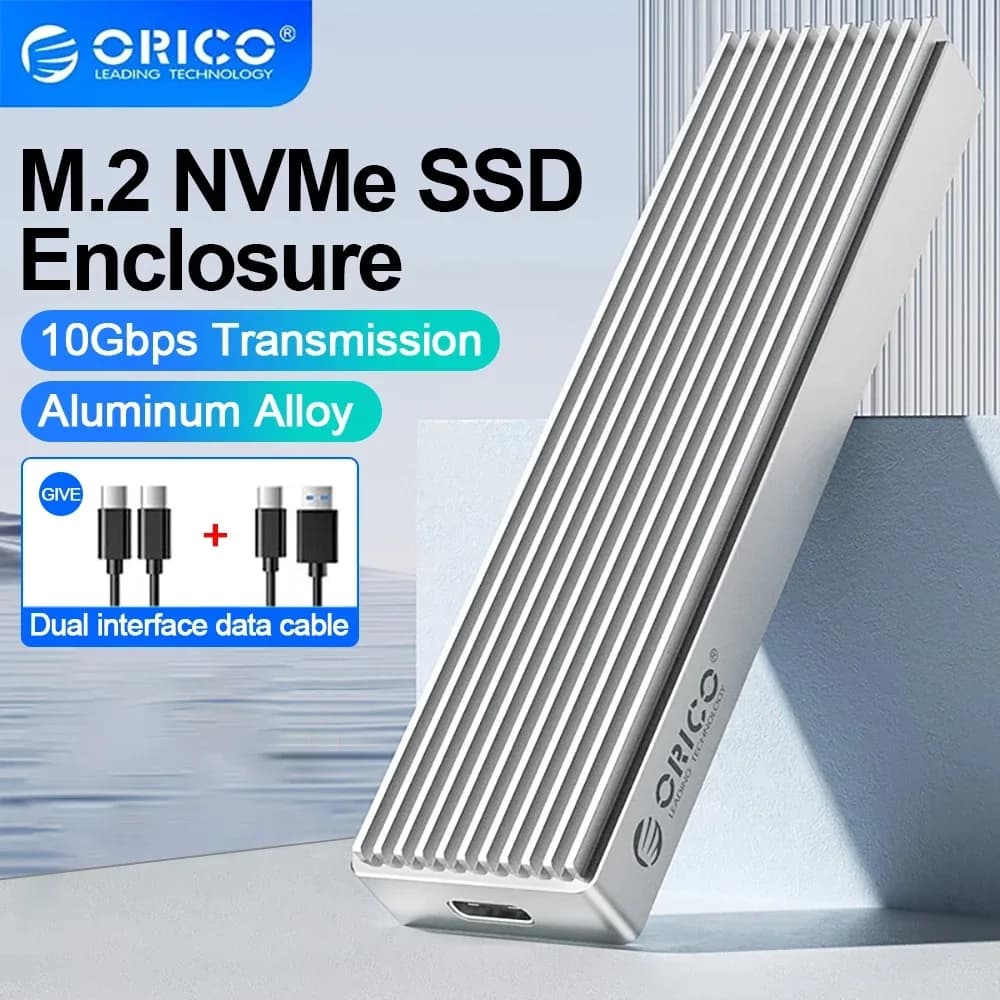 Custodia SSD ORICO M.2 NVMe Scatola SSD da 10 Gbps per disco rigido esterno M.2 Custodia SSD USB 3.1 GEN2 Type-C M.2 gratuita per custodia per PC