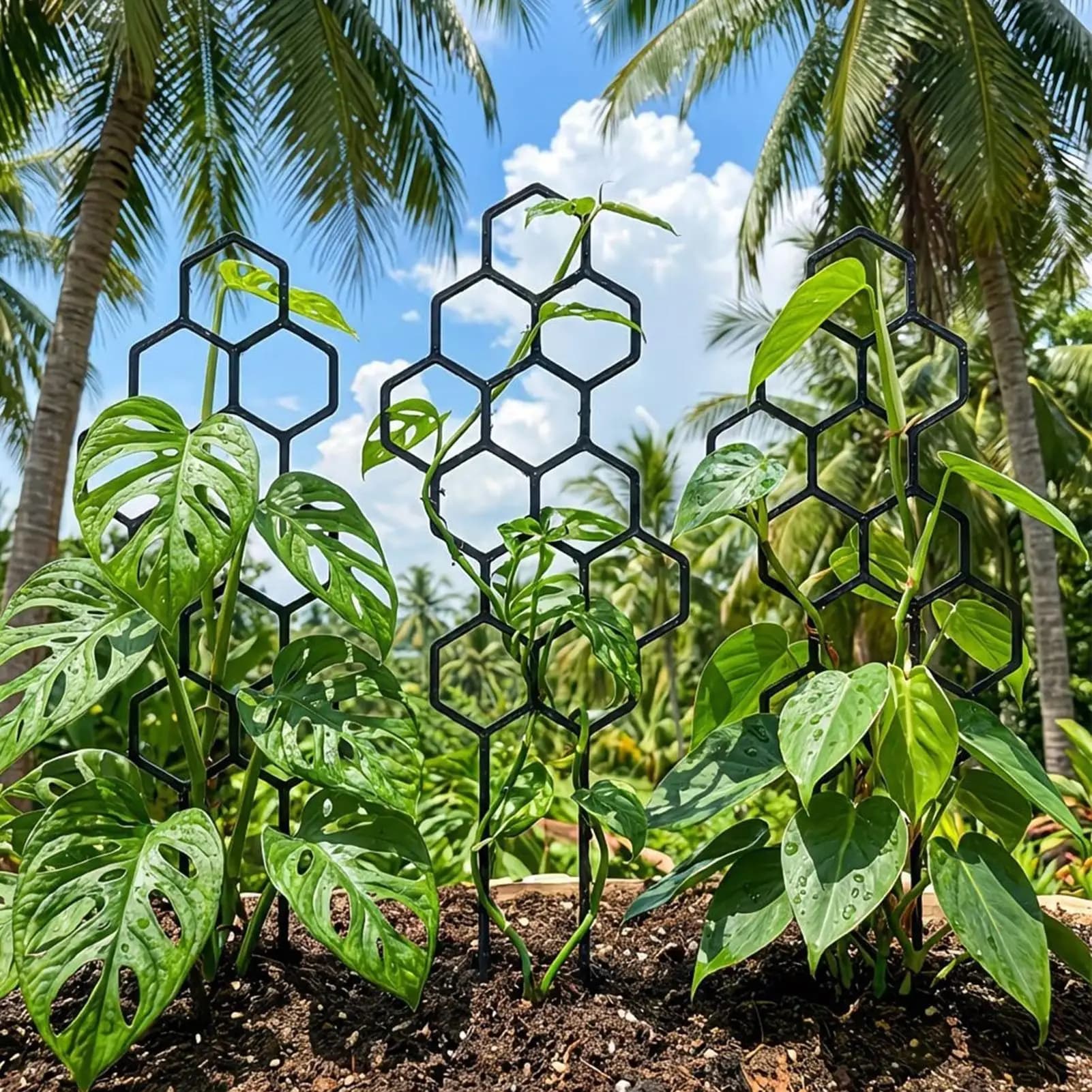 Small Trellis for Potted Plants 2 Pieces Outdoor Garden Ivy Support Climbing Vines Trellis for Gardeners Home Apartment Living
