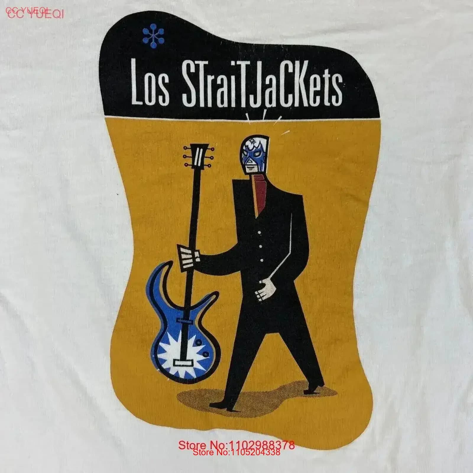 T-shirt vintage Los Straitjackets in cotone per uomo donna dalla S alla 4XL lavato streetwear traspirante casual leggermente vintage lavato