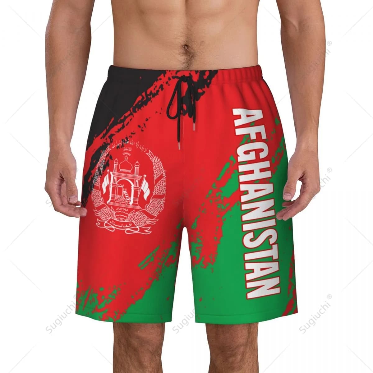 Men's Afghanistan Flag Beach Pants Board Shorts Surfing Boys Soccer Cycling Swimwear Running Polyester