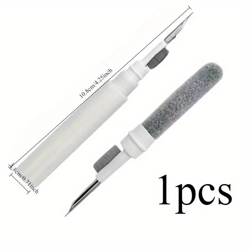 Penna per la pulizia di auricolari wireless portatili e tastiere con testina a spazzola - Detergente multi-superficie per auricolari, smartphone, tablet, tastiere - Compatto e portatile, per mantenere la cura delle cuffie e l'igiene dei dispositivi in qualsiasi momento e in qualsiasi luogo