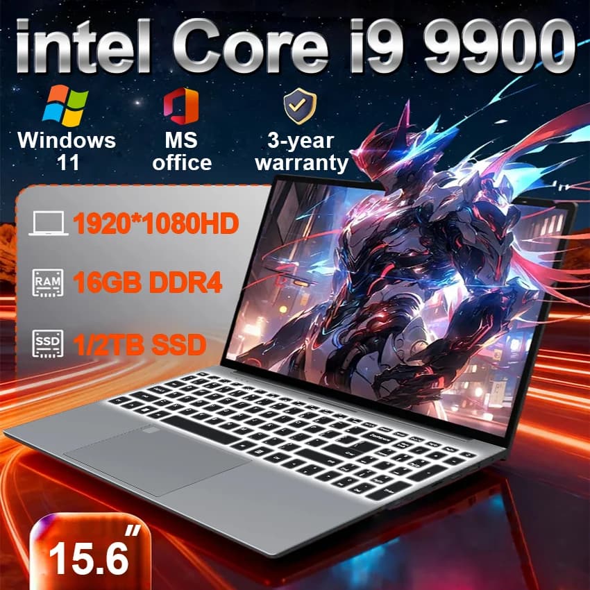 Nuovo Laptop Portatile Intel Core i9 9900 2026, 16GB DDR4, SSD da 1TB/2TB, Windows 11 Pro, PC Gaming e Ufficio