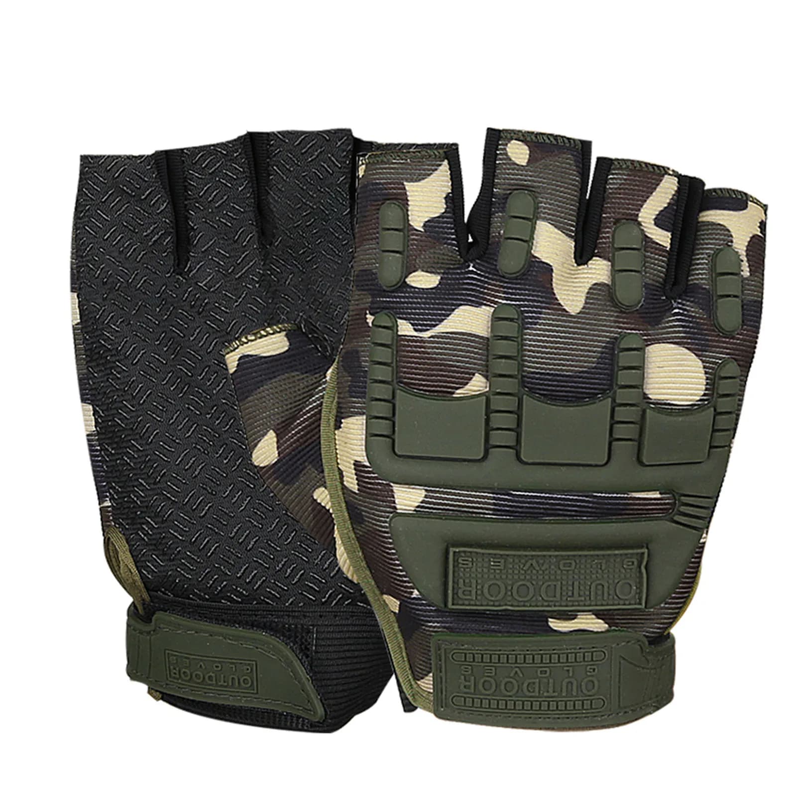 Tactical Training Gloves Anti-Slip Half Finger Bicycle Gloves Breathable Shockproof for Cycling Gym Fitness Outdoor Sports