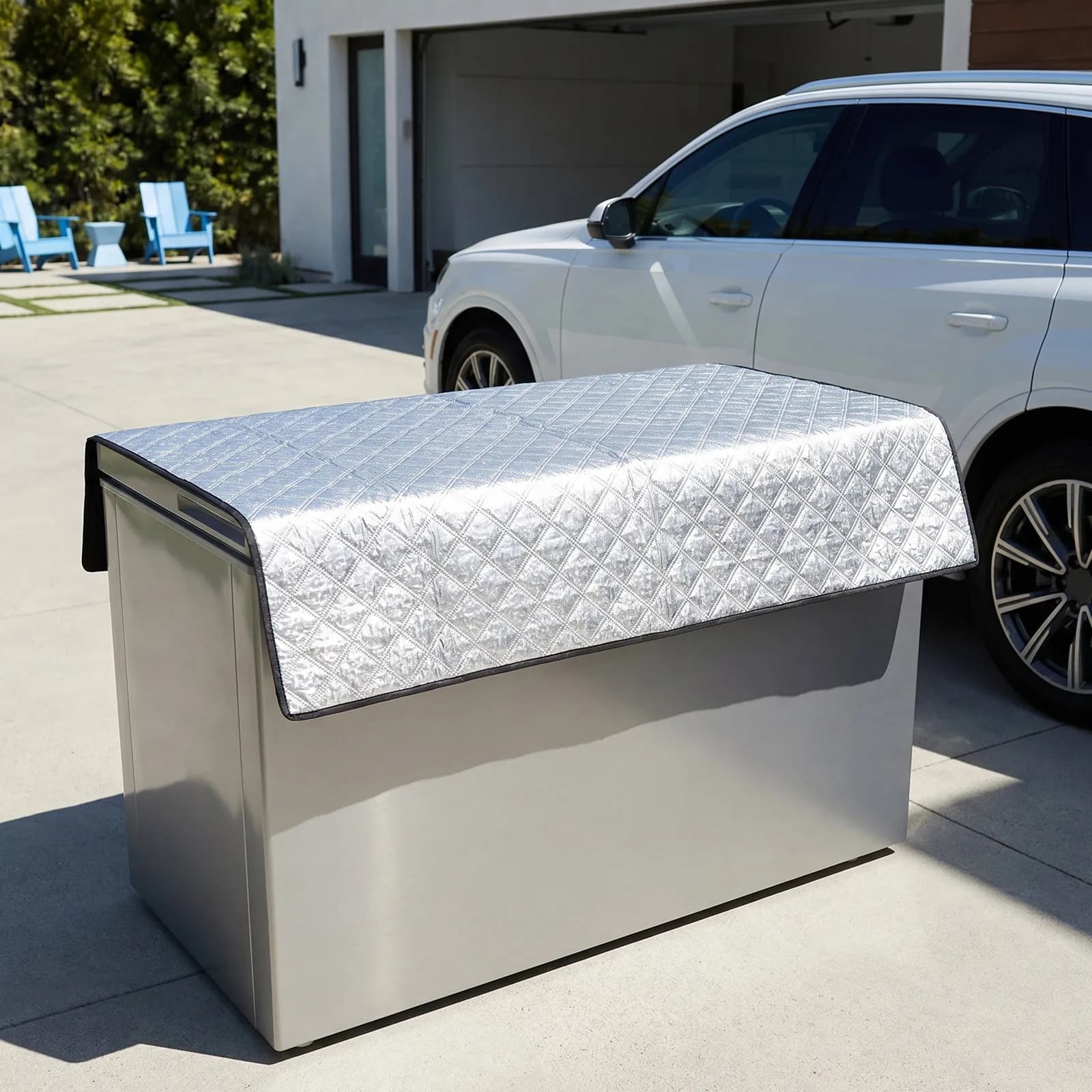Freezer Cover Waterproof Dustproof Aluminum Foil Heat Retaining Ice Cream Freezer Blanket 150x90cm Outdoor Refrigerator Cover