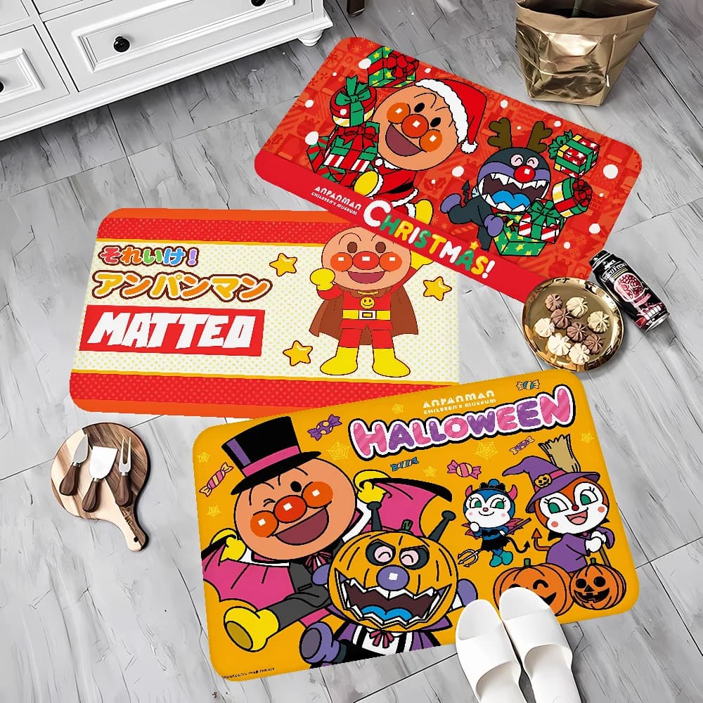 Anpanman Anime Tappetino da cucina Camera dei bambini Decorazione camera da letto Balcone Zerbino antiscivolo Soggiorno Alfombra