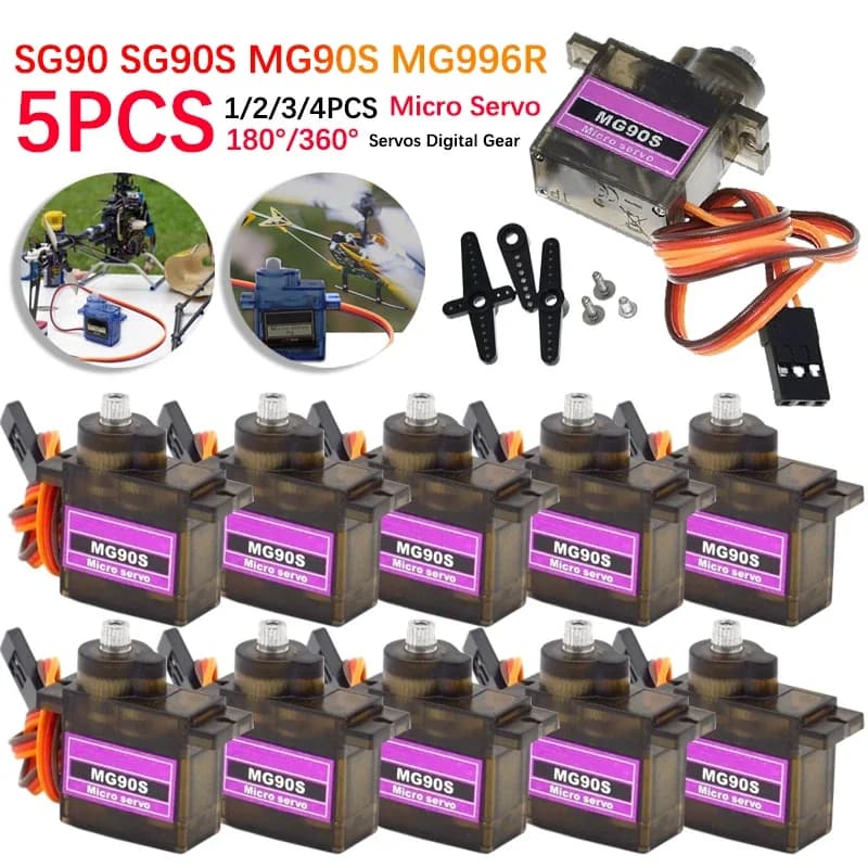 1-5pcs SG90 SG90S MG90S MG996R Micro Servite Digital Gear MG995 SG92R High torque servo for Futaba JR Helicopter RC Aircraft