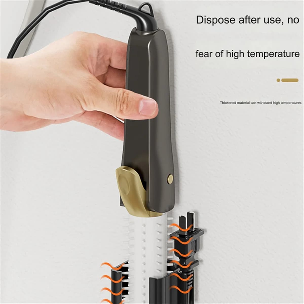 Iron Hair Clips Aluminum Wall Mount Holder Storage Rack Suitable for various curly hair sticks Black