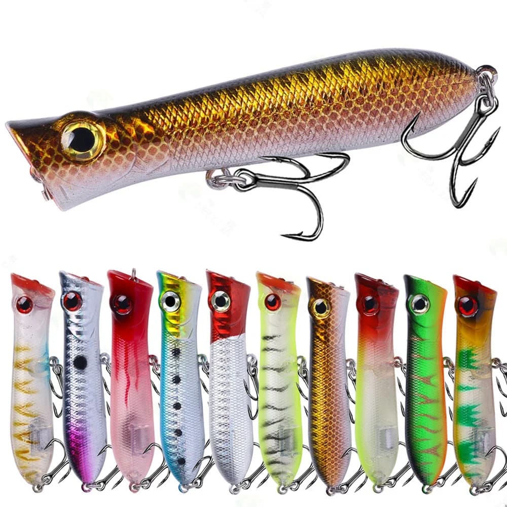 1PC Popper Richiamo di Pesca 8cm-12g Galleggiante Wobbler Minnow Esca Dura Artificiale Swimbait TopWater Rumoroso leurre duro cebo