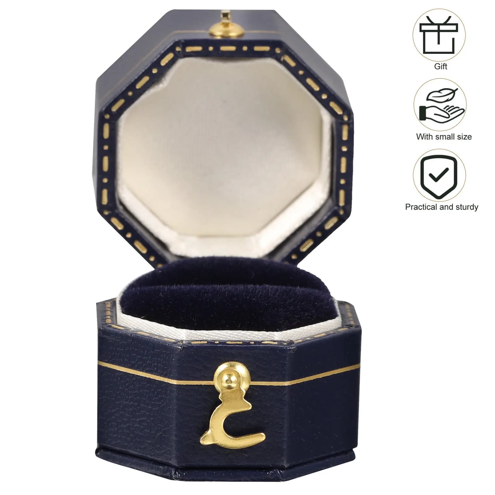 Premium Ring Box, Portable Travel Case for Wedding Jewelry and Fidanzamento, Gift Pack Organizer