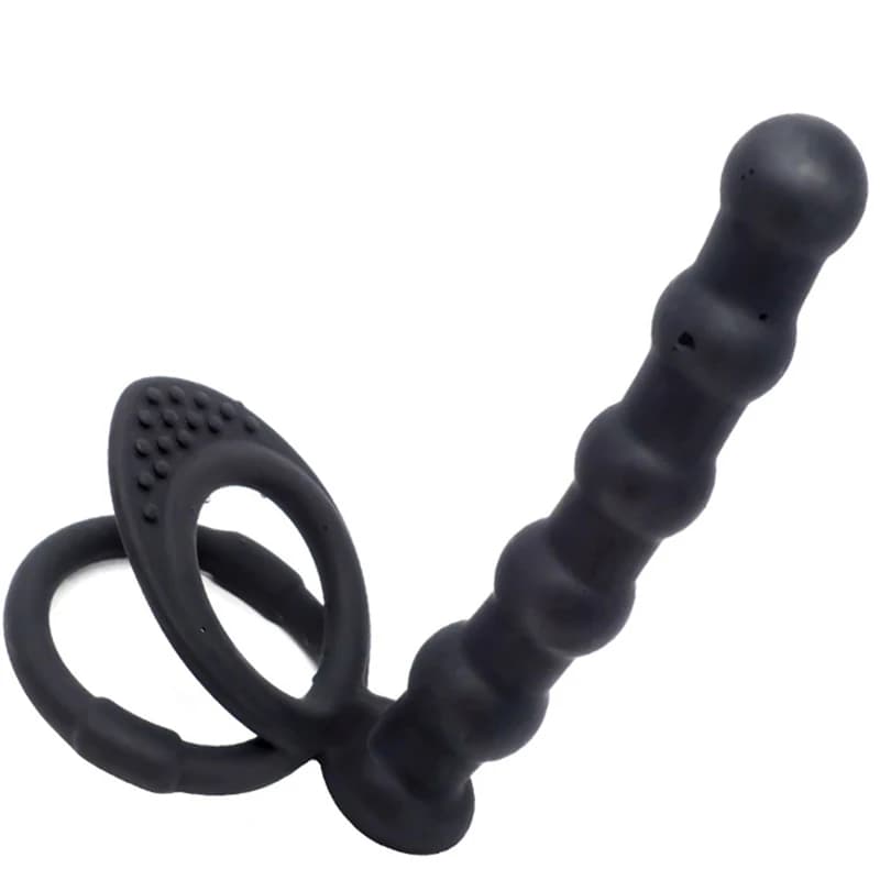 Plug anale in silicone per uomo, dilatatore anale, anello di bloccaggio con perline a strappo, sex toy per adulti