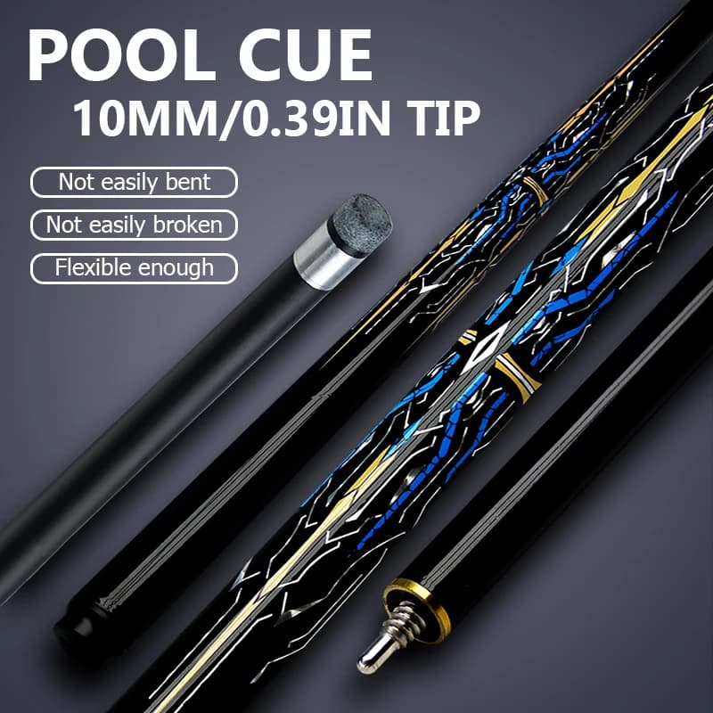 Professional Chinese Snooker Pool Cue Stick 10mm Carbon Fiber Blue Mechanical Ideal for Competitive Gifts Billiards Accessories