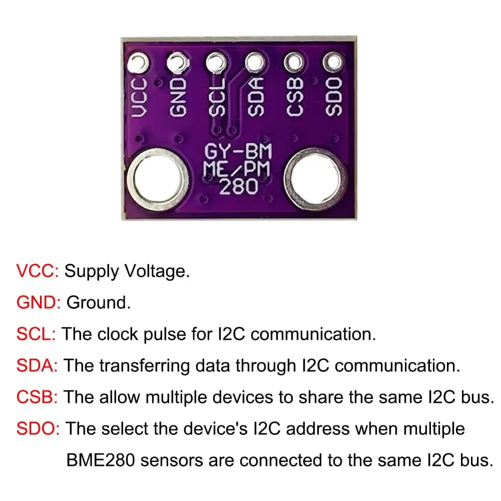 GY-BME280-3.3 High Precision Pressure Temperature and Humidity Sensor BME280 3,3 V Compatible with Arduino